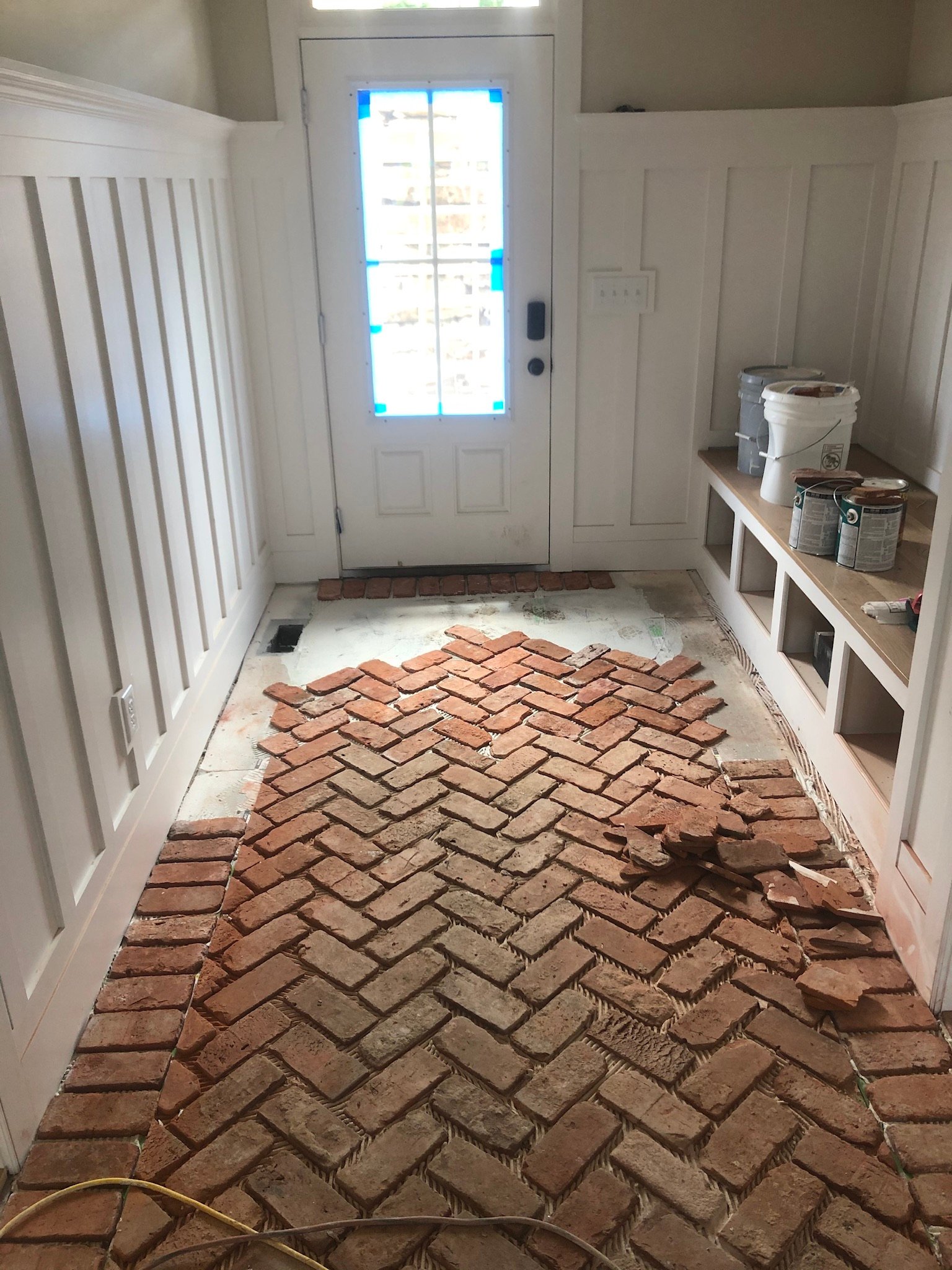 Brick floor during install