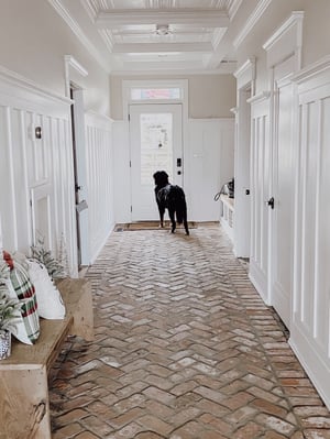 Reclaimed Thin Brick Floor Mudroom - Herringbone